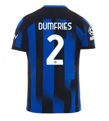 Inter Milan Denzel Dumfries #2 Hjemmebanetrøje 2023-24 Kort ærmer